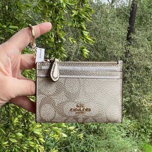 COACH Mini Skinny ID Case Cardholder Wallet & Keychain NWT CW966